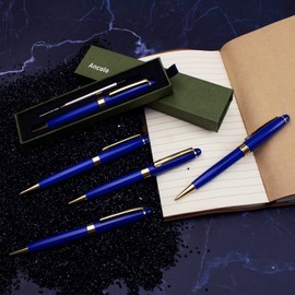 Ancolo Fancy Pens Writing Set - Quality Pens Ballpoint Pens with 5 Gift Pen Boxes 10 Extra Black Ink Refills for Signature Executive Business Office