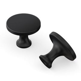 LONTAN 10 Pack Black Door Knobs Drawer Knobs Black Knobs Handles Black Cupboard Handles Solid Cupboard Knobs Cabinet Knobs Round Drawer Pulls Kitchen Door Knobs