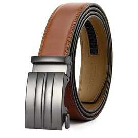 CHAOREN Tan Belt - Mens Belt Leather 1 3/8" for Casual Jeans - Micro Adjustable Belt Fit Everywhere