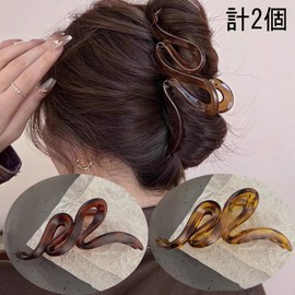 HAPVITAL Hair Clip, Large Hair Clip, Hair Clip, Simple, Can Be Used for Dense Hair, Office Hair Clip, Large, Firm, Gray, Large Firm (Simplicity)