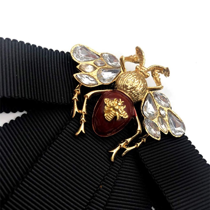 Lijun Vintage Band Women Big Bowtie Bee Bowknot Bow Tie