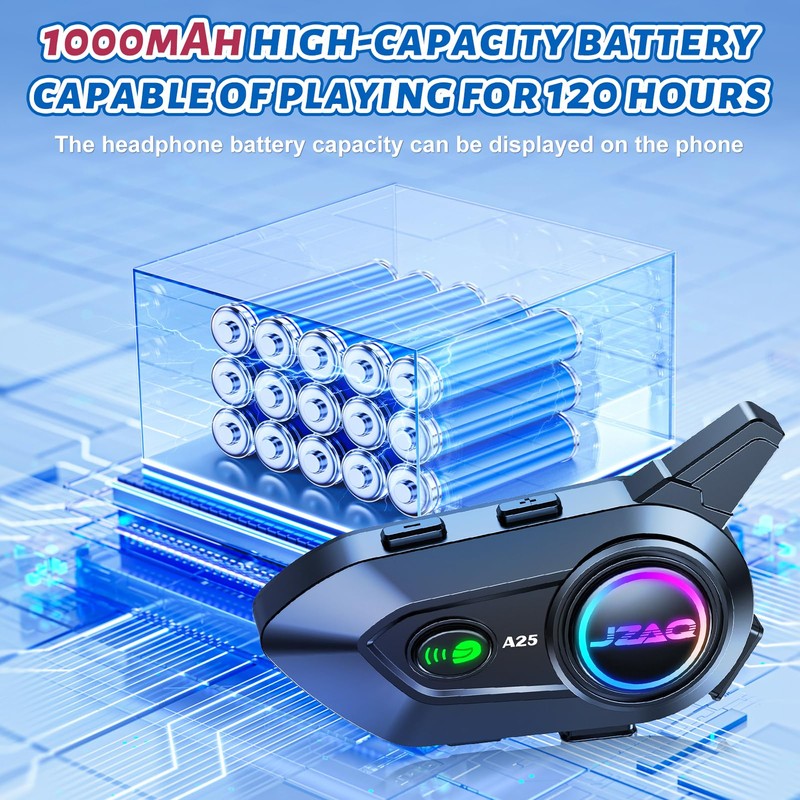 JZAQ Motorcycle Helmet Bluetooth Headset Bluetooth Helmet Speakers & Intercom