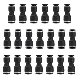 Be In Your Mind Pack of 20 6mm to 8mm Black Straight Reducer for Connecting Pneumatic Fittings Quick Release Air Connectors for Tools and Manufacturing
