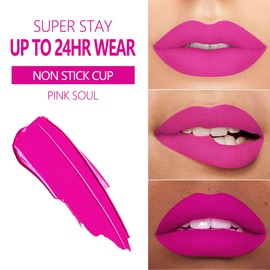 MAKI YIKA Hot Pink Lipstick for Women Color Stay Long Lasting Lipsticks, No Smudge Matte Liquid Lipstick Transferproof Cruelty-Free Lip Color | PINK SOUL