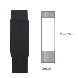 MUNSKT 3 Pairs Football Sock Sleeve with Shin Guards Pads, Unisex Anti-slip Kids Sock Sleeves, Black White and Red, Running,Team Leg Sock Sleeve, Training und Beginner for Kids Boys Girls