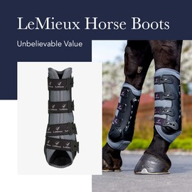 LeMieux Ultra Mesh Snug Support Horse Boots - Protective Gear and Training Equipment - Equine Boots, Wraps & Accessories (White/Hind Medium)