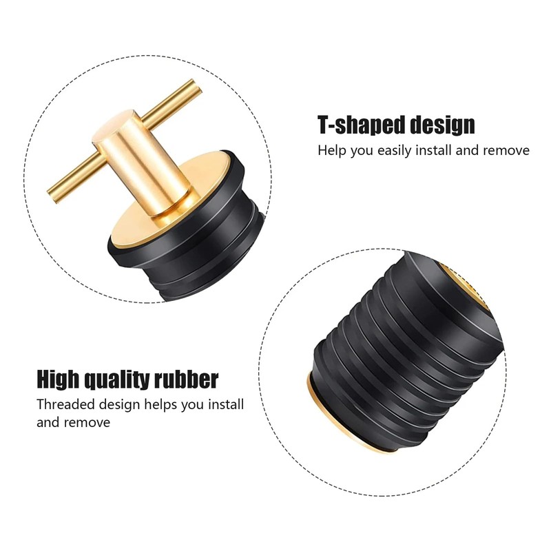 IGTOPS Brass T-Handle 1 Inch or 1-1/4 Inch Drain Plug