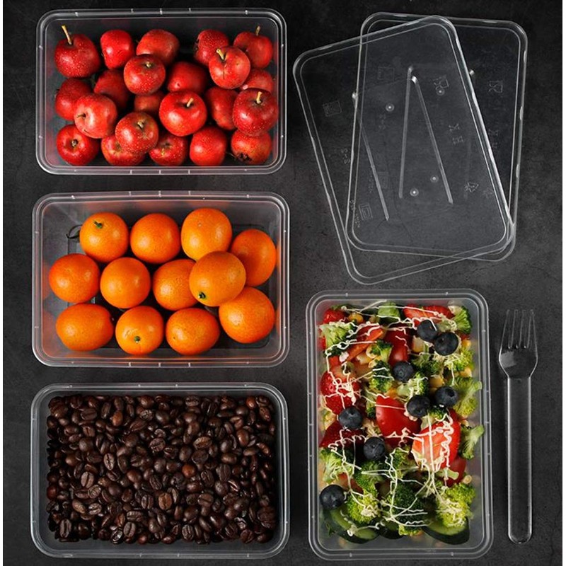 HOMEE Meal Prep Containers, 50 Pack- 26oz Plastic Storage Food