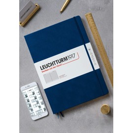 LEUCHTTURM1917 - Master Classic A4+ - Plain Hardcover Notebook (Navy) - 235 Numbered Pages