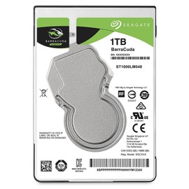 Seagate Barracuda, interne Festplatte 1 TB HDD, 2.5 Zoll, 5400 U/Min, 128 MB Cache, SATA 6 Gb/s, silber, Modellnr.: ST1000LM048