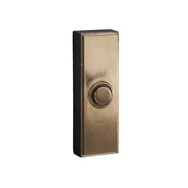 Craftmade PB5011-SB Surface Mount Rectangular Lighted LED Door Bell Push Button, 3" H x 1"W, Satin Brass