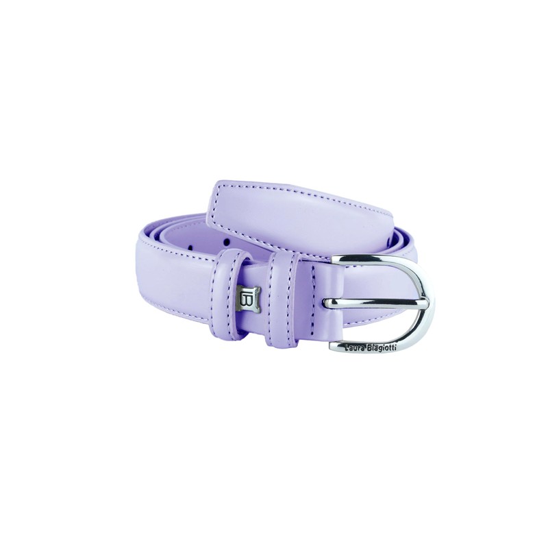 Biagiotti Women's Genuine Leather Thin Belt with Box, Violet 3
