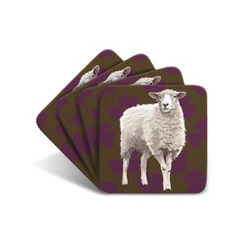 Sheep - Set of 4 Coasters - Leslie Gerry Animal Gifts