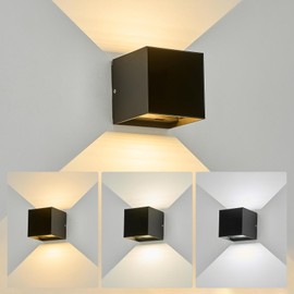 LANFU Dimmable Lighting 3 Color 2700K|3500K|6000K LED Wall Sconce for Outdoor Light Fixture，House Garden Lights Outdoor Front Door Wall Lights Waterproof（1 Pack）