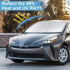 Custom Fit Prius Windshield Sunshade for 2010-2022 Toyota Prius Hatchback Accessories (Not for Prius C or Prius V) Front Window 210T Reflective Shield Cover for Windshield Sun Visor Protector