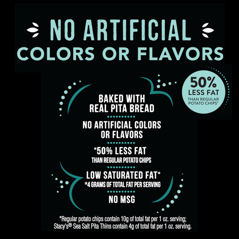 Stacy’s Pita Thins, Sea Salt, No Artificial Colors or Flavors,