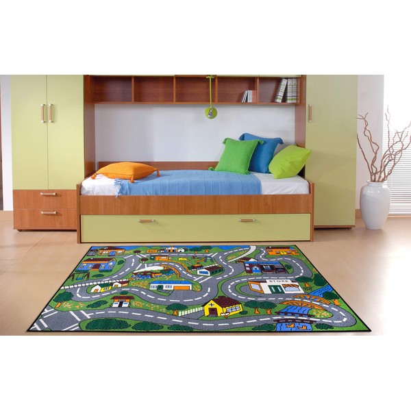 Ottomanson Jenny Children's Rug Collection, Area 5' x 6'6", Educational Traffic