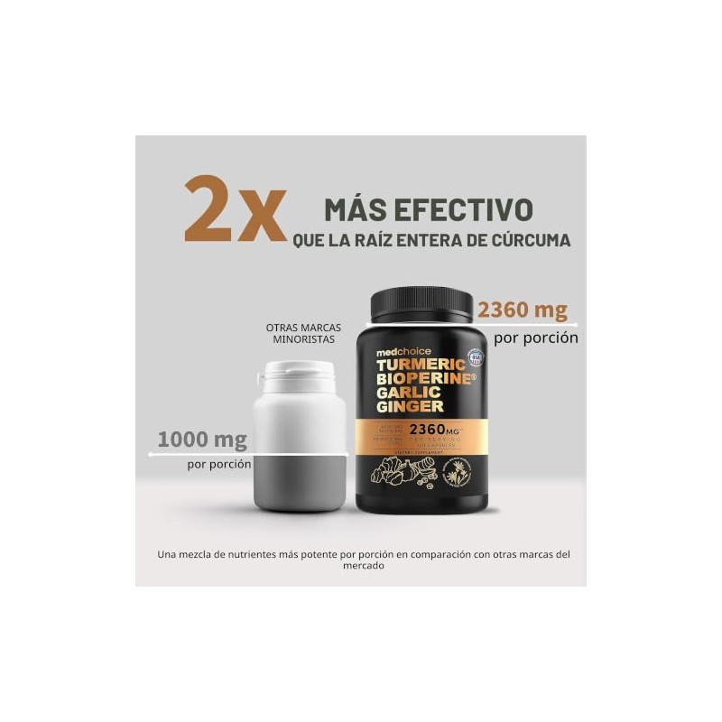 MedChoice | Curcumina de Cúrcuma 4 en 1 con Bioperina