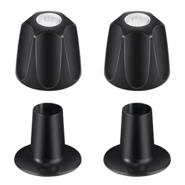 Metal Matte Black Shower Knob 2 Piece Replacement, Compatible with Price/Pfister Verve Tub Shower Handle, 2 Faucet Handle Trim Kit, for 12 Tooth 9.5mm Valve stem, Height 2.35 in Width 2.35 in