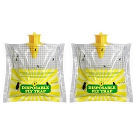 LFSYS Fly Trap Outdoor Hanging, Disposable Fly Bag, 2 Pieces, for Yard, Patio, Garden and Garbage Areas
