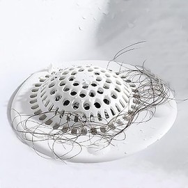 2 Pack White Drain Stopper Hair Catcher, Sink Strainer - Anti-Clog Drain Filter for Bathroom, Kitchen, Bathtub, Laundry Room, Non-Slip & Easy to Clean, Universal Fit