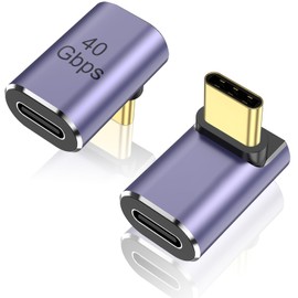 Oumida USB C 90° Adapter Type C, USB C to Type C Female to Male, Angled Plug USB 4.0 40Gbps Data Transfer Charging Type C OTG Adapter for Laptop Tablet Phone MacBook (APack)
