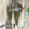 Top Brass Decorative Angel Wing Wall Cross – Gold and