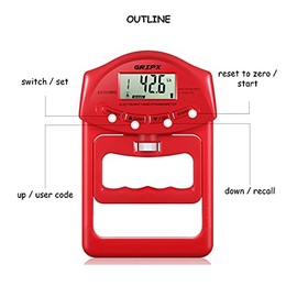 Digital Hand Dynamometer Grip Strength Measurement Meter Auto Capturing Electronic Hand Grip Power 198Lbs / 90Kgs
