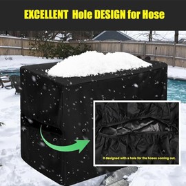 Pool Heater Cover,Outdoor Pool Equipment Cover for Winter,Waterproof Pool Pump Cover for Outside,Swimming Pool Heater Shield,Pool Pump Equipment Cover,Pool Equipment Protective Cover with Hose Hole