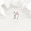 TIGERRIDER Heart 925 Sterling Silver Nose Ring Pink Opal Nose