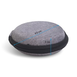AKORD Hard Carrying Case Bag for Earphones, Grey
