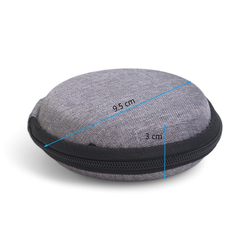 AKORD Hard Carrying Case Bag for Earphones, Grey