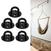 5Pcs Eye Plate Thickened Black Stainless Steel Enhanced Load Bearing
