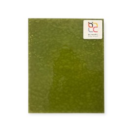 Wissmach Stained Glass Sheet and Mosaic Glass: Medium Olive Green English Muffle (8"x6"-1 Sheet) | Curated by BiNARi Glass Studio
