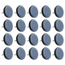 Pack of 20 Chair Glides, Plastic Furniture Glides for Carpet, Carpet Glides for Heavy Furniture, Floor Protection Glides with Nail, Nail in Furniture Glides, 25 mm Furniture Glides, Round for Parquet