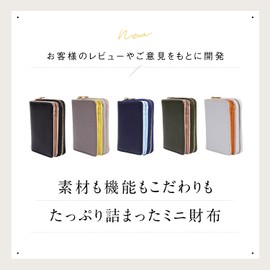Mura's Goat Leather, Saffiano Leather, Women's, Bi-Color, Bi-Color, Anti-Skimming, Gray × Yellow