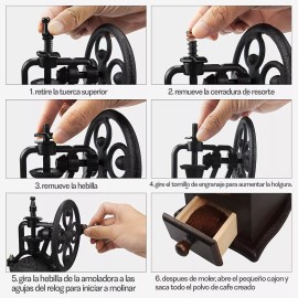 Mebix TRD Molinillo De Café Manual Portátil De Madera Giratorio