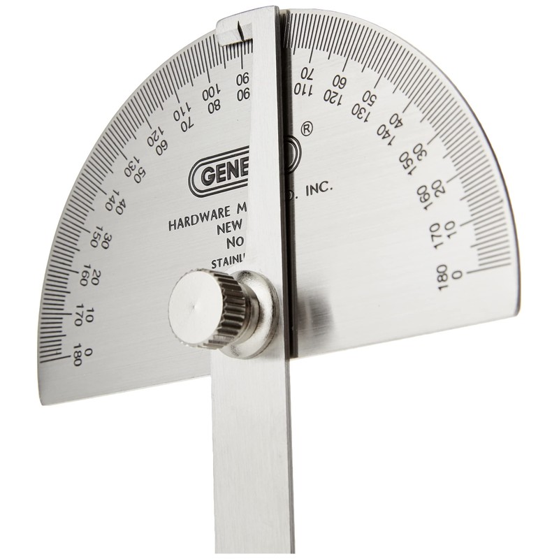 General Tools 18 Round Head Stainless Steel Angle Protractor, 0