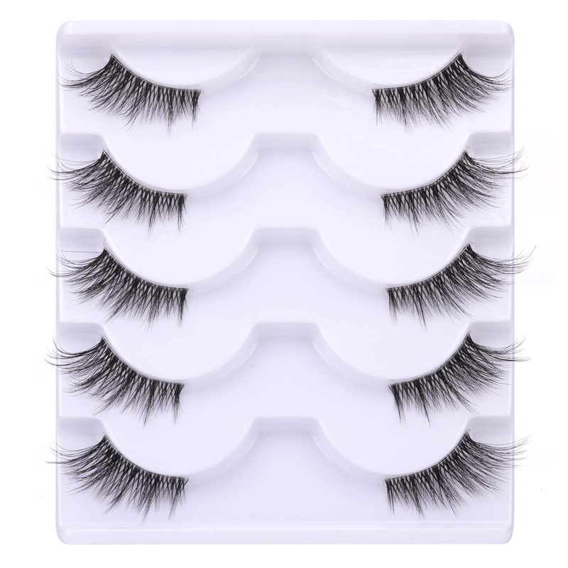 Half Lashes Lashes Natural Look Wispy 3/4 False Eyelashes Fluffy