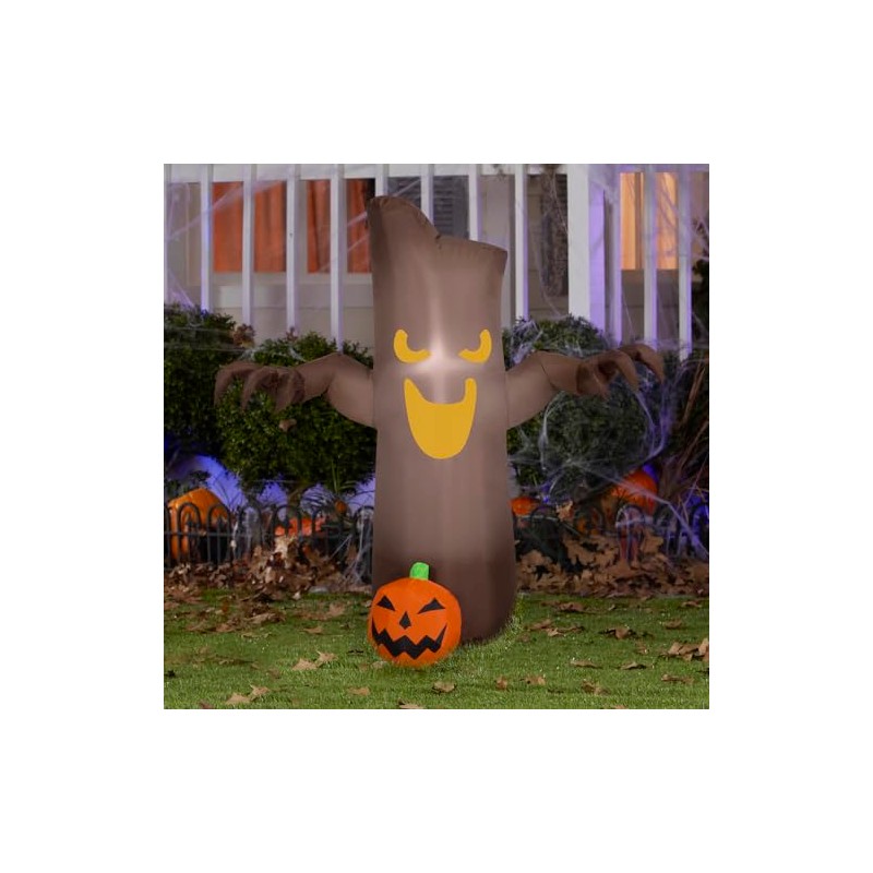 Gemmy Airblown Inflatable Tree w/JOL, 3.5 ft Tall, Multi