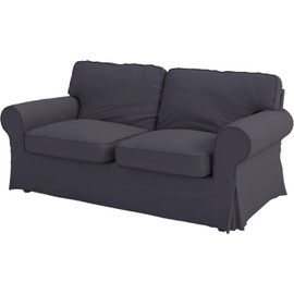 The Ektorp Two Seater Sofa Bed Cover Replacement is Custom Made for IKEA Ektorp 2 Seater Sleeper Only, A Quality Sofa Slipcover Replacement (Polyester Flax Dark Gray)