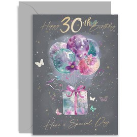 30th Birthday Card for Women - Birthday Card for Daughter - Birthday Cards for Women Friend - Fabulous Gold Foil Design - Stylish Milestone Age 30 Female Birthday Card | Blank Inside