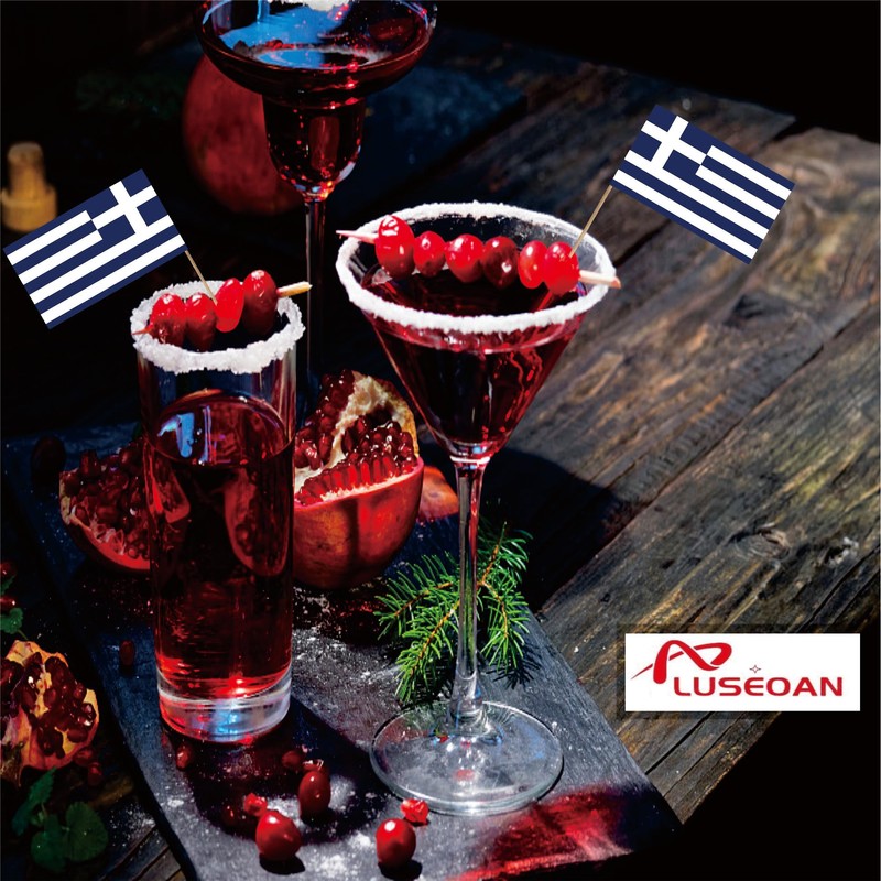 Greece Toothpick Flag Greek National Small Mini Cocktail Fruit Cupcakes