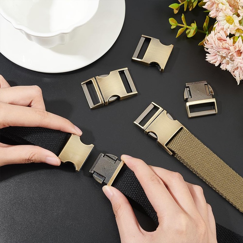 WADORN 4pcs Metal Side Release Buckles, 2.5cm Quick Release Buckle