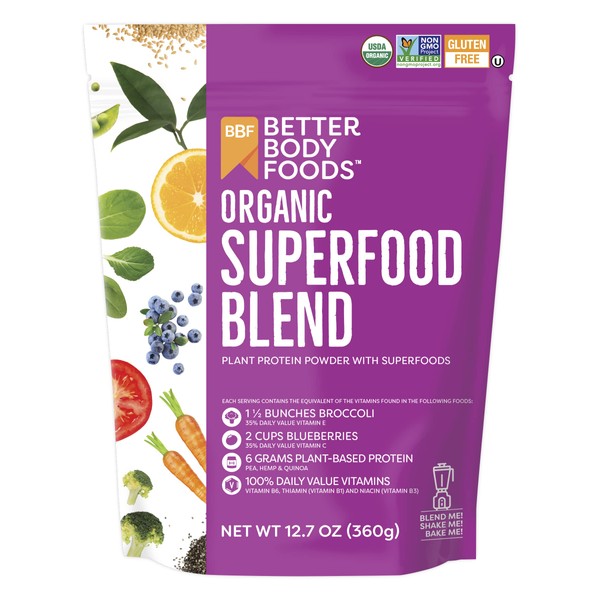 BetterBody Foods Organic Superfood Powder with Protein, Vitamins C, E, and B12 (12.7 oz.)