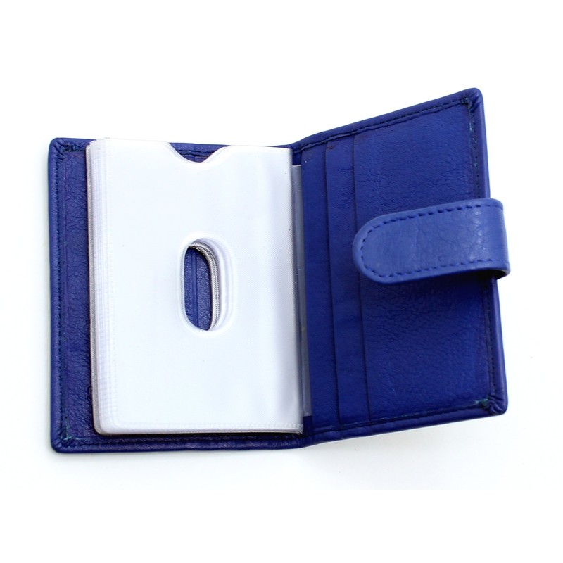 RAS Mens Womens Small Leather 24 Credit Cardholder with Popper