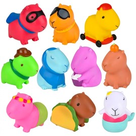 Curious Minds Busy Bags Set of All 10 Capybara Animal Figurines Dressed Up - Cute Little Animal Figures for Decoration/Gifts or Party Favors (Set of All 10 Styles) (10 Figurines - All 10 Styles)