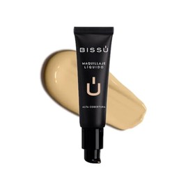 Nuevo Maquillaje Liquido Bissu | Alta Cobertura, 12 Horas de Duración, Acabado Mate, Resistente al Agua (10 Crema De Rompope)