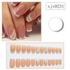 White French Tip Press on Nails Medium Square Fake Nails