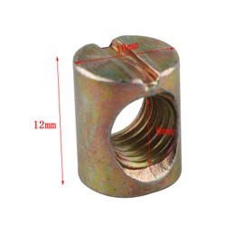 HALJIA 20 PCS M6 * 12MM Barrel Nuts Dowels Slotted Nuts for Furniture Bed Cot Chairs Crib